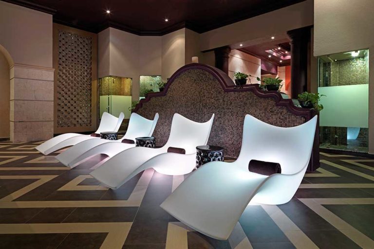 Seating area in the Hard Rock spa.