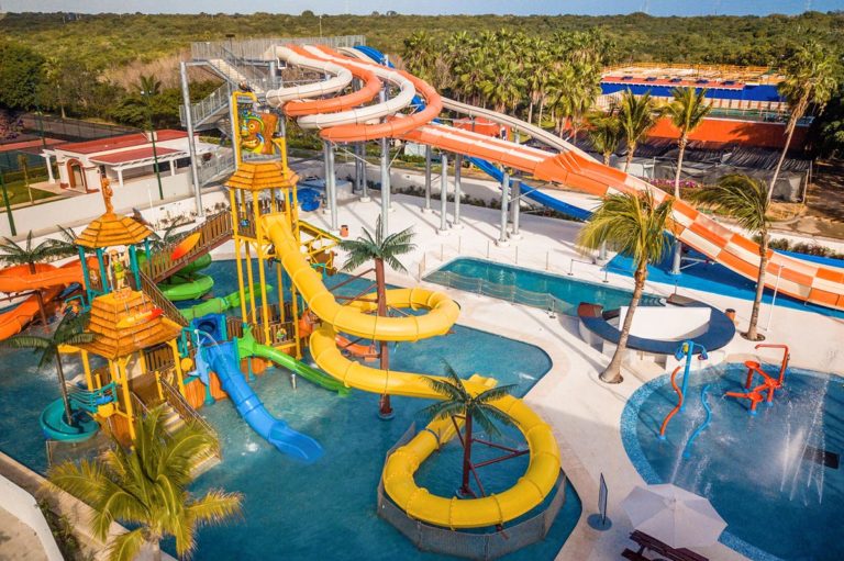 Aerial view of the Hard Rock waterpark.