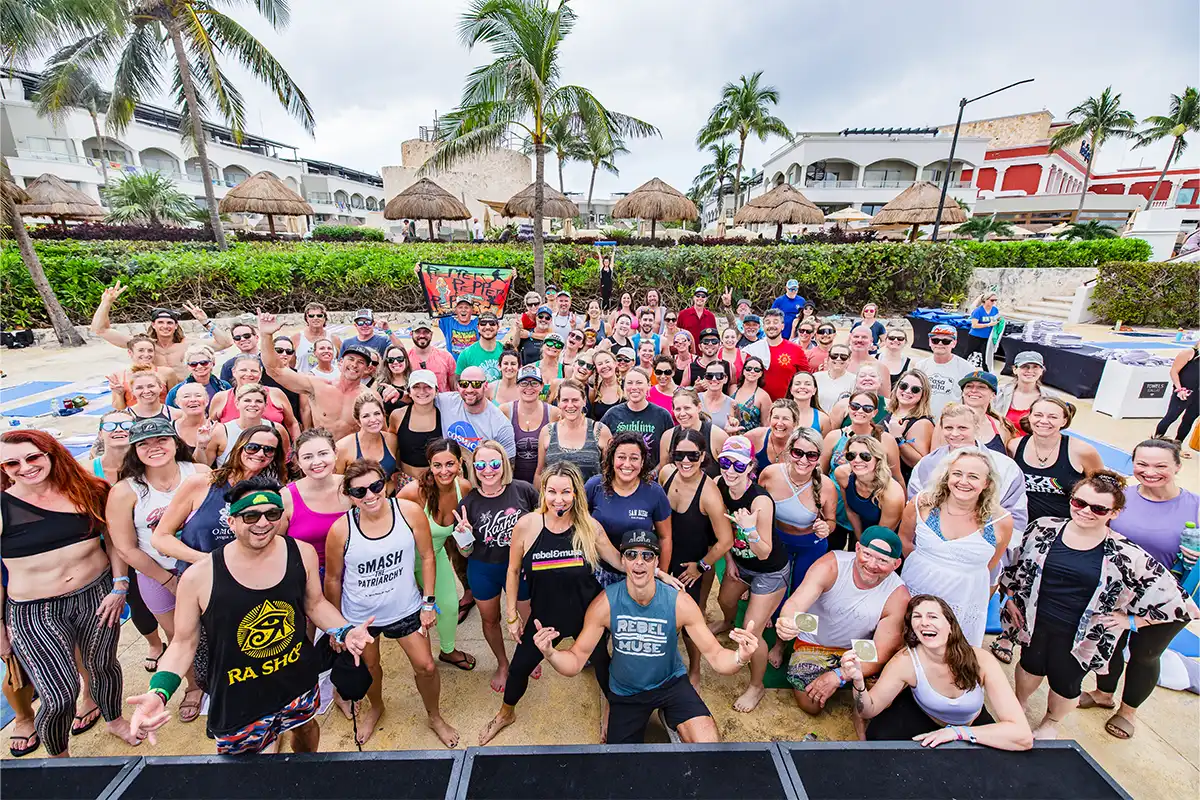 Group photo with Rebel & Muse after a morning yoga session.