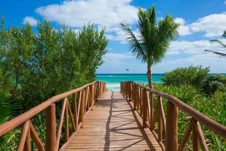 A beach boardwalk.